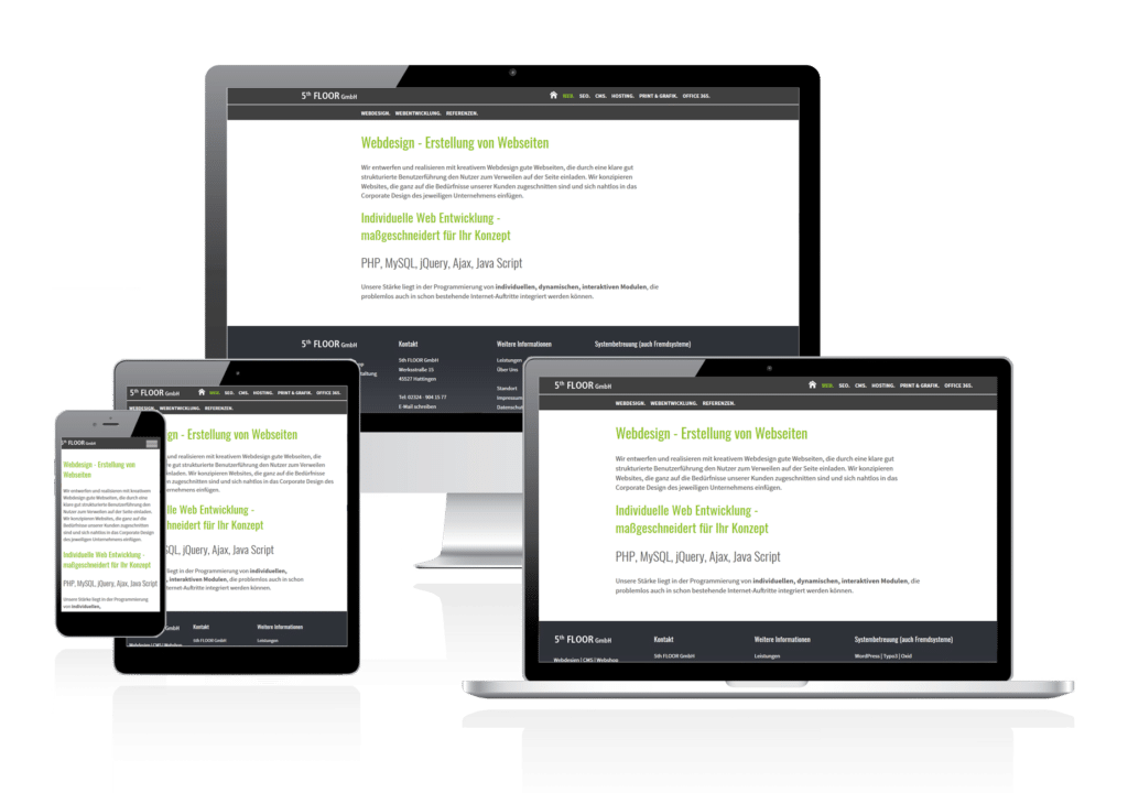 Webdesign Erstellung von Webseiten