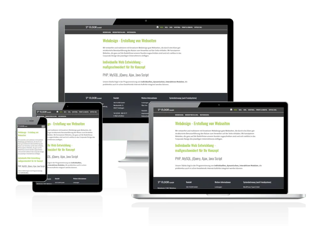 Webdesign Erstellung von Webseiten