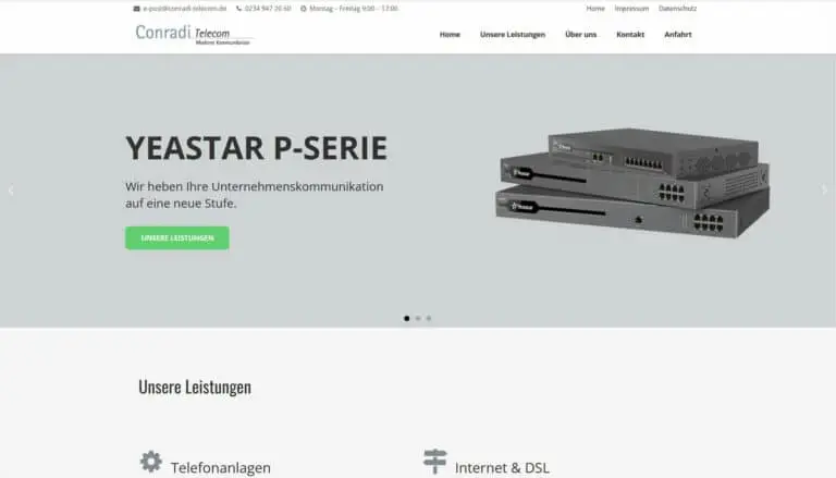 Webseite für Handwerker zum Festpreis 1 conradi-telecom.de
