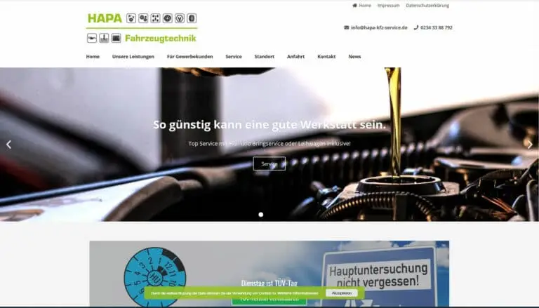 Webseite für Handwerker zum Festpreis 5 kfz-service-bochum.de