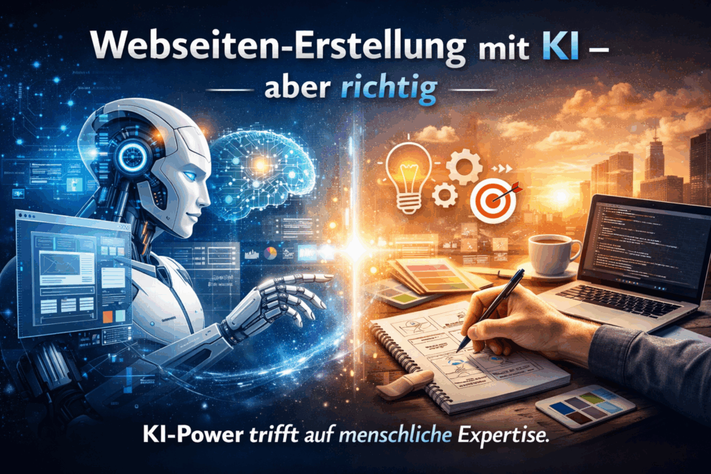 Webseiten-Erstellung mit KI und menschlicher Expertise.