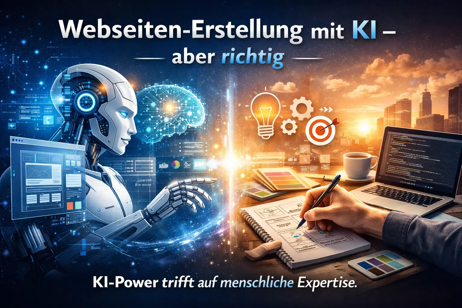Webseiten-Erstellung mit KI und menschlicher Expertise.